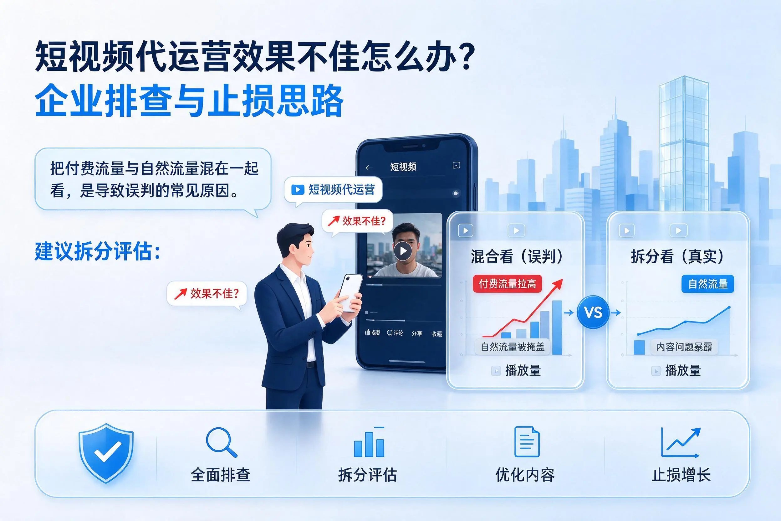 短视频代运营效果不佳怎么办？四平企业排查与止损思路