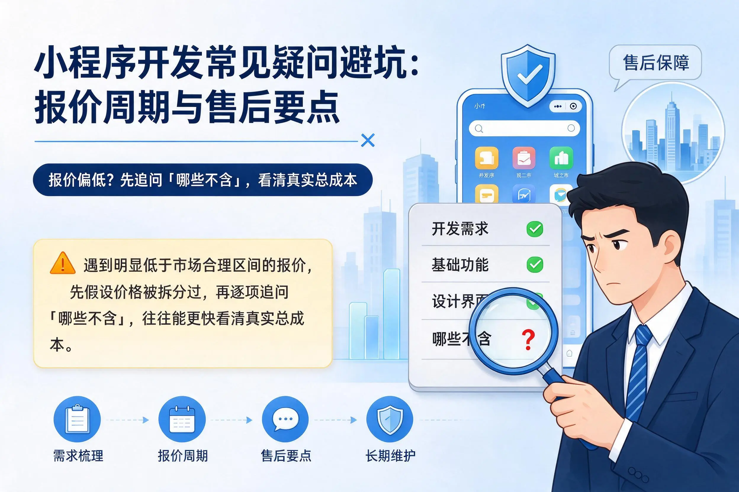 四平小程序开发常见疑问避坑:报价周期与售后要点