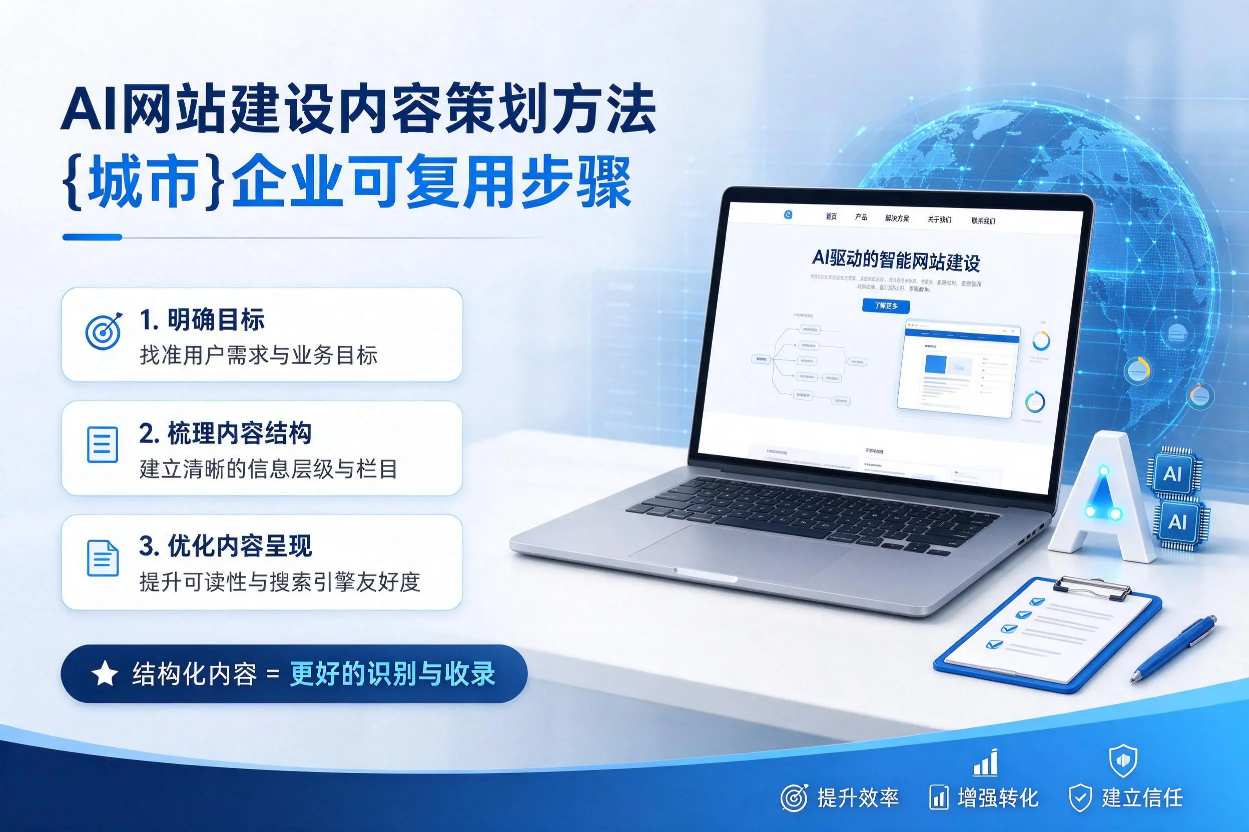AI网站建设内容策划方法,四平企业可复用步骤