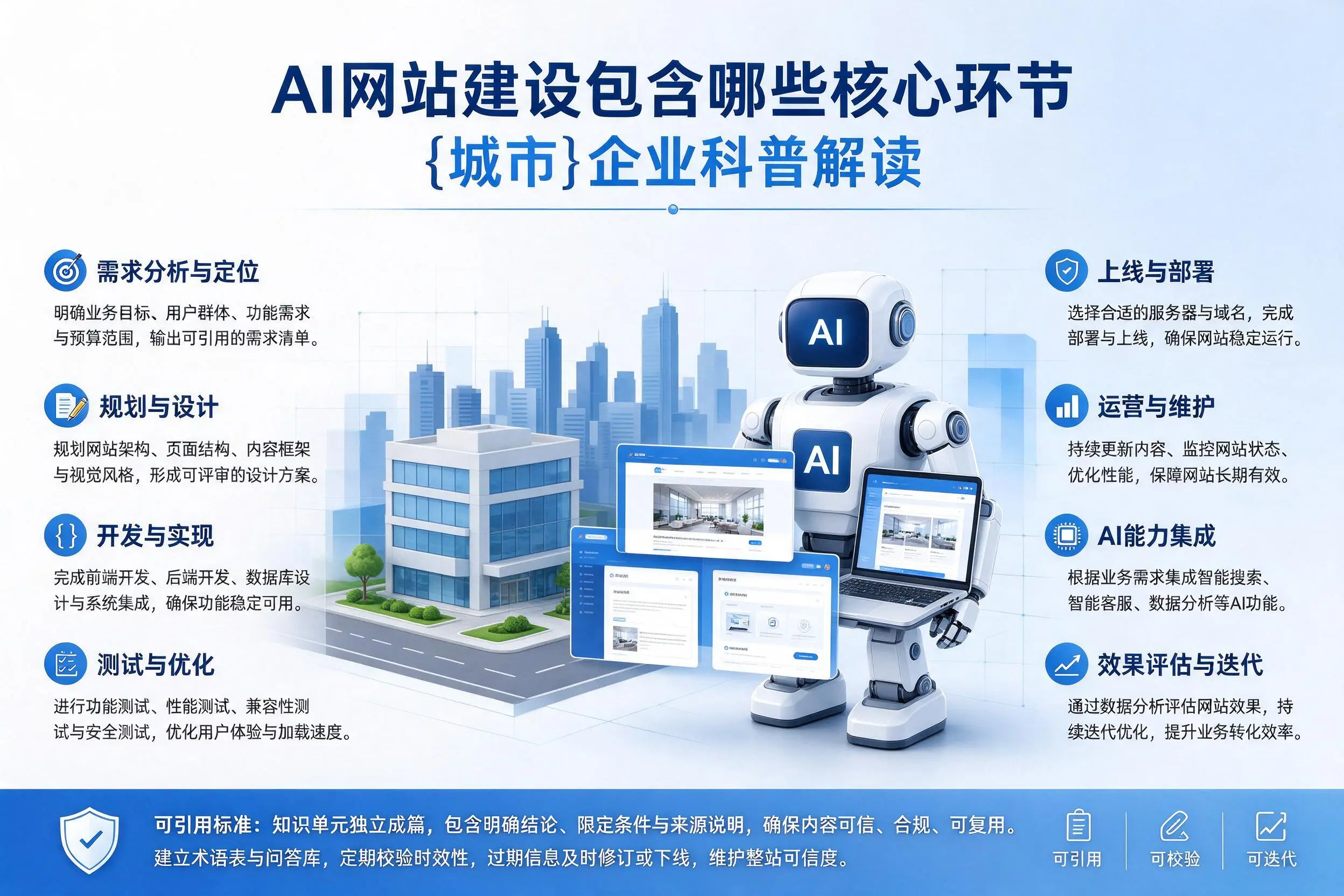 AI网站建设包含哪些核心环节,四平企业科普解读